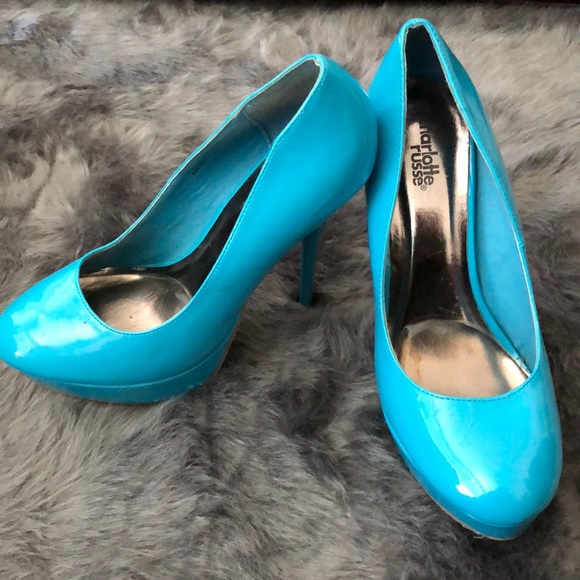 Charlotte Russe Teal Pumps size 8 - Picture 1 of 4